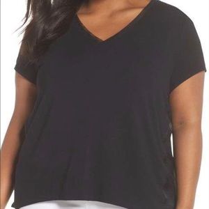 Sejour Mixed Media V-neck Top
